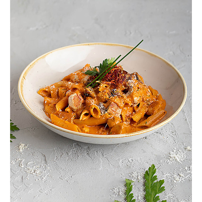Pink Mushroom Chicken Pasta