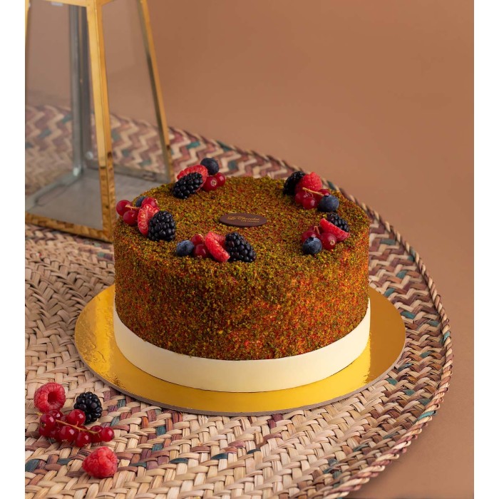 Raspberry Pistachio Fruit Cake